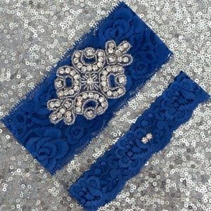 Custom Made Rhinestone Bridal Garter Set